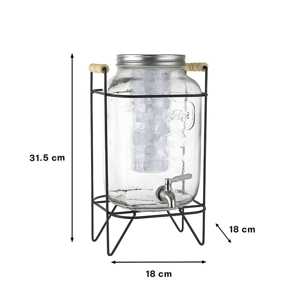 PACK4 ESTILO MODERNO DISPENSADOR DE BEBIDA 4L NEGRO TRANSPARENTE - 4