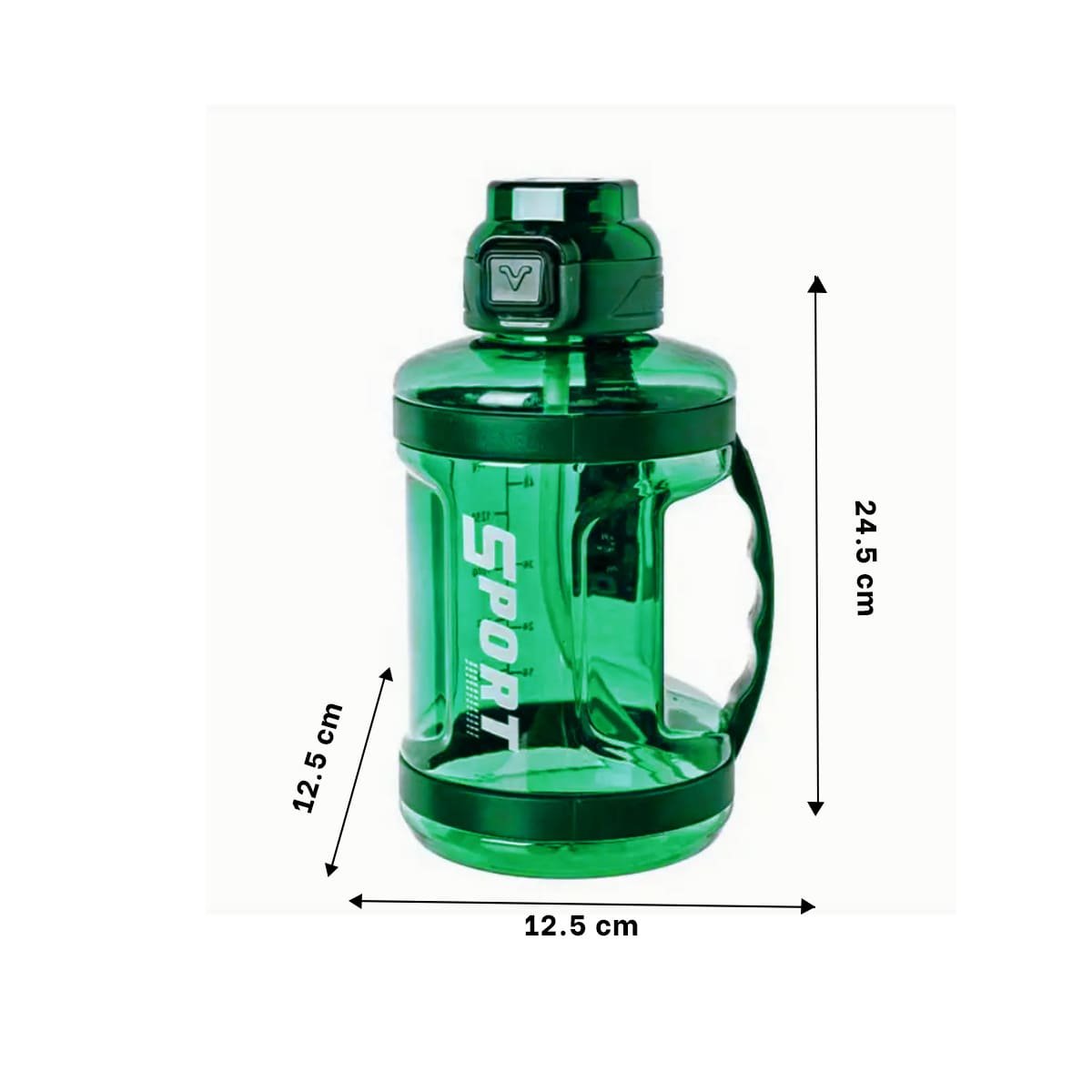 BOTELLA BIDON VERDE LIGERA Y COMODA PARA TRANSPORTAR Y USAR FACIL Y+PAPEL REGALO - 4