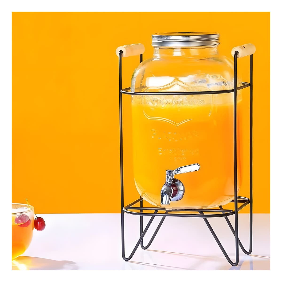 PACK6 CONTENEDOR TRANSPARENTE 5 L CON BASE METALICA NEGRA PARA REUNIONES FAMILIARES - 5