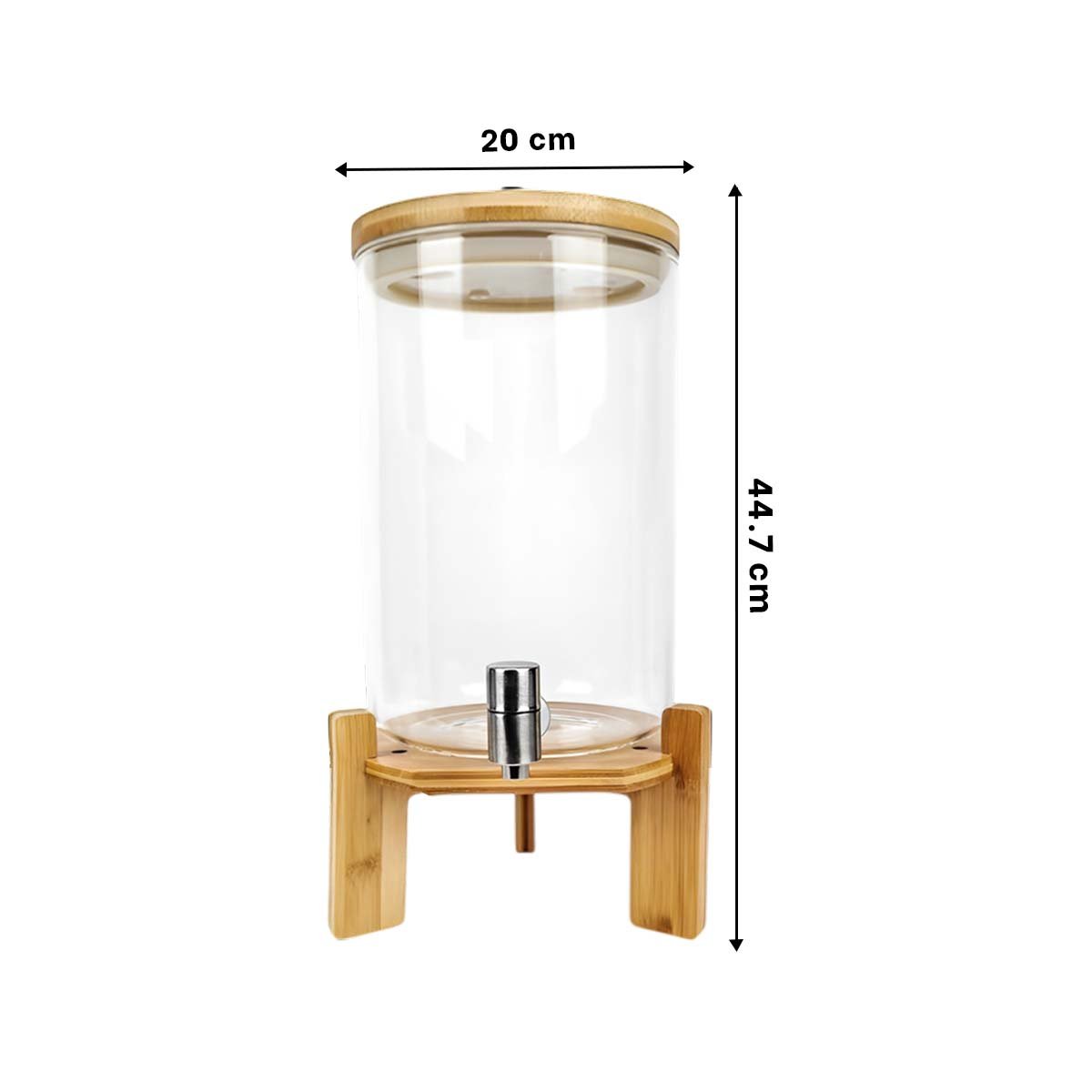 JARRA 8L TRANSPARENTE CON BASE DE MADERA ELEGANTE PARA EVENTOS Y CELEBRACIONES Y+REGALO STICKER - 4