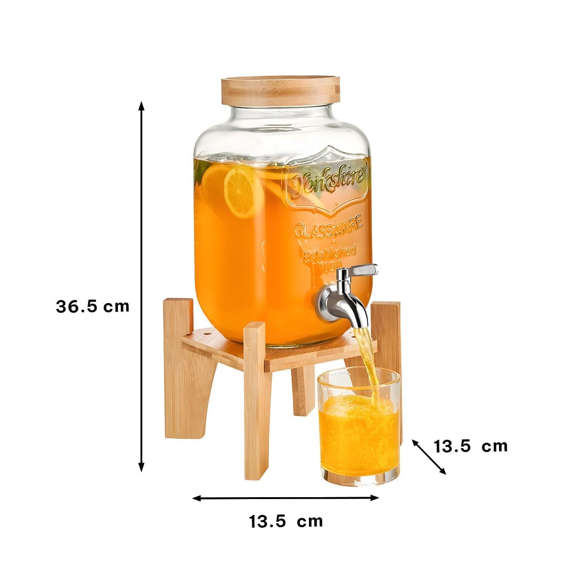 PACK4 ENVASE TRANSPARENTE 4L CON BASE DE MADERA Y TAPA METAL PARA HOGAR Y+REGALO STICKER - 4