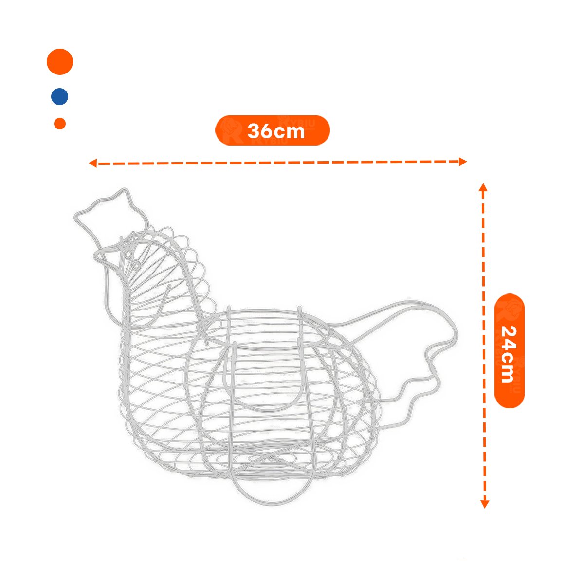 ORGANIZADOR PARA HUEVOS CON ASA BLANCO FIGURA GALLINA COCINA - 4
