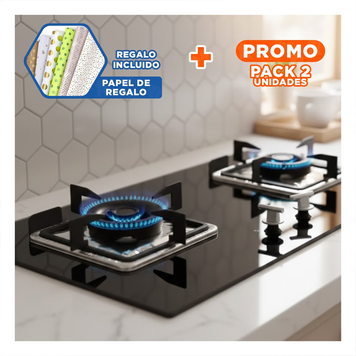 PACK2 LAMINA PROTECTORA ALUMINIO HORNILLA CUADRADO 5PZS PLATEADO LIMPIA RAPIDO Y+PAPEL REGALO - 1