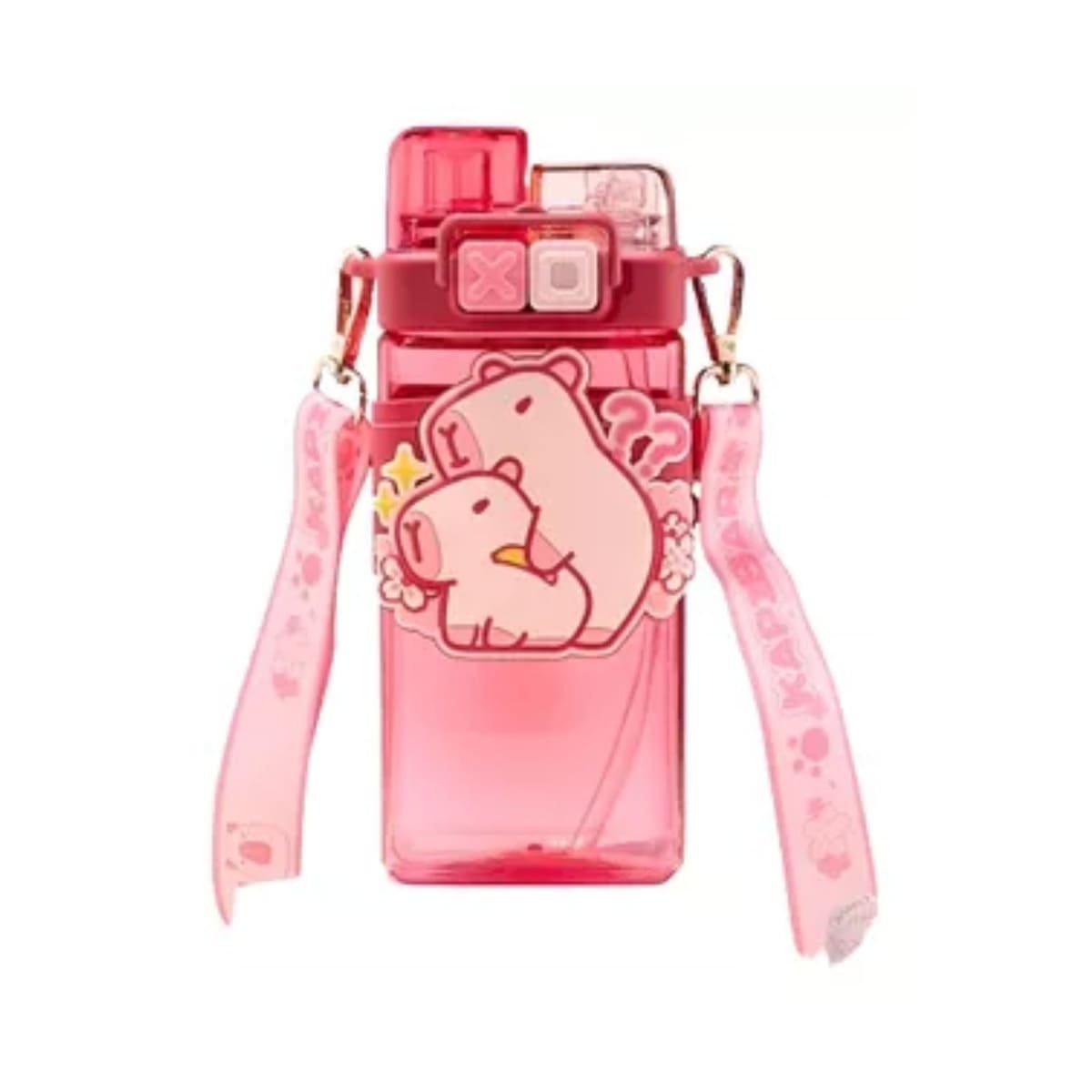 PACK12 JARRA DOBLE CHUPON CON CORREA ROSADO RESISTENTE Y FACIL DE LIMPIA Y+REGALO STICKER - 2