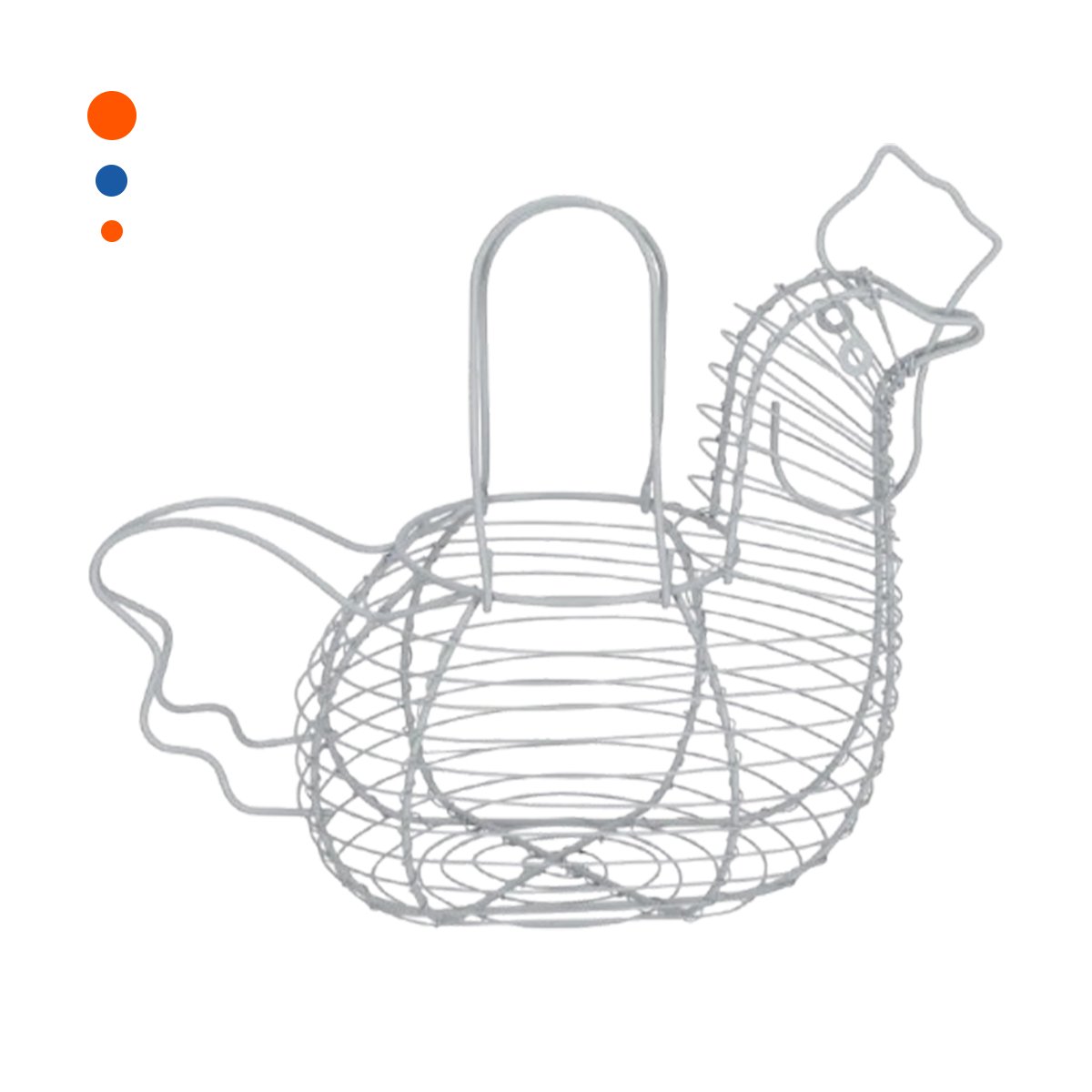PACK12 EQUIPO DECORATIVO PARA HUEVOS CON ASA BLANCO FORMA GALLINA Y+REGALO STICKER - 2