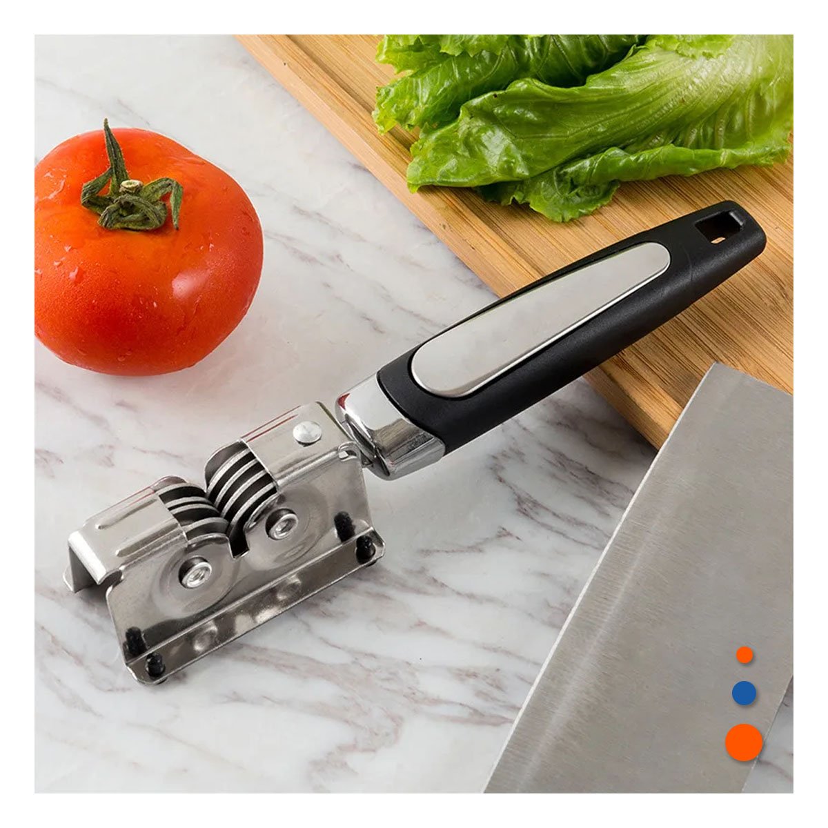DISPOSITIVO FACIL DE CUCHILLO CON MANGO PLATEADO Y NEGRO CORTE SEGURO Y+LIGAS REGALO - 1