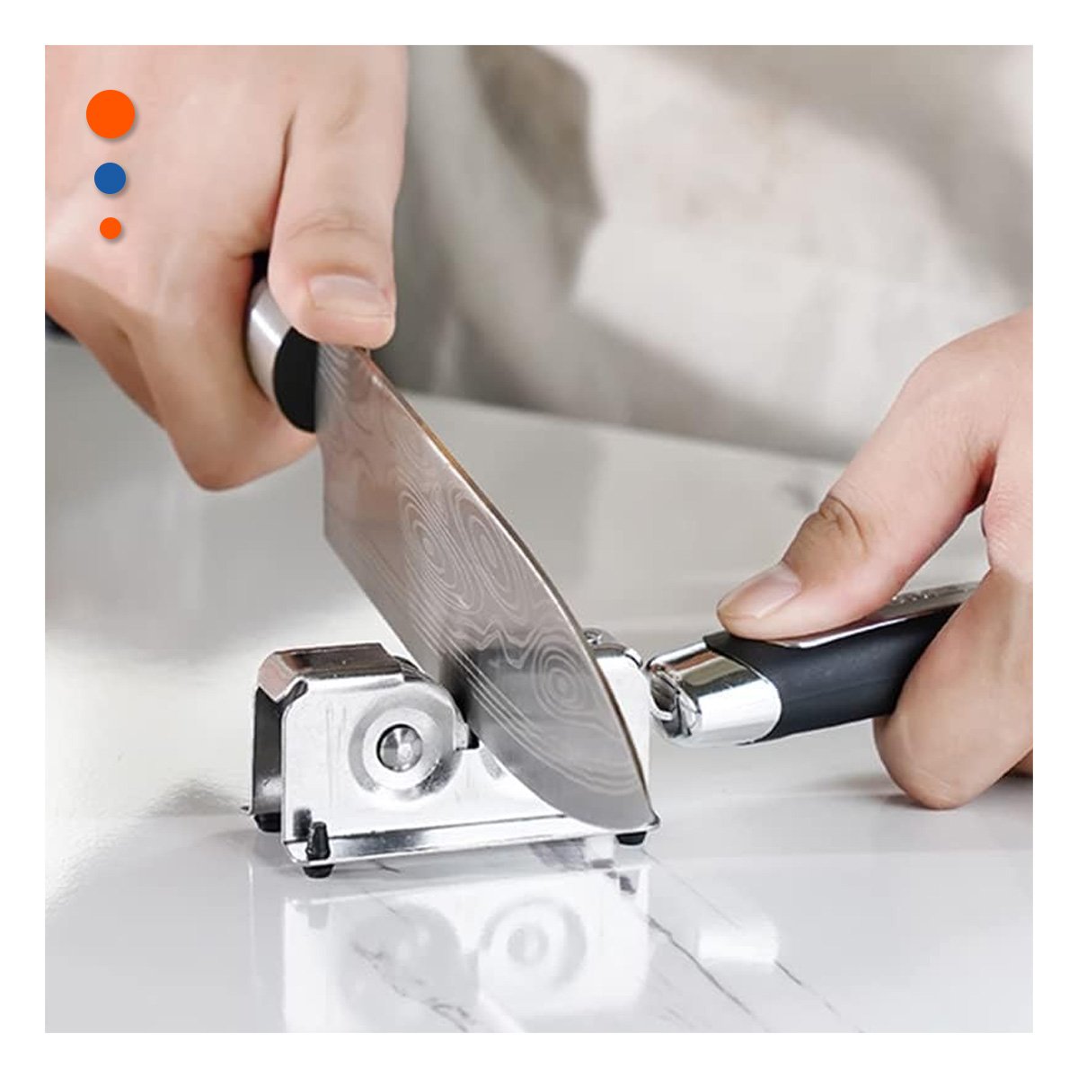 DISPOSITIVO FACIL DE CUCHILLO CON MANGO PLATEADO Y NEGRO CORTE SEGURO Y+LIGAS REGALO - 2