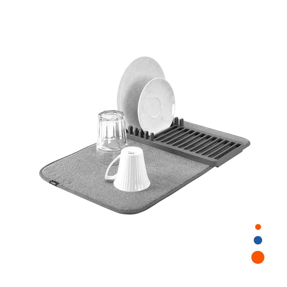 BASE DE SECADO ABSORBENTE COLOR PLOMO PARA PLATOS VASOS Y UTENSILIOS - 3
