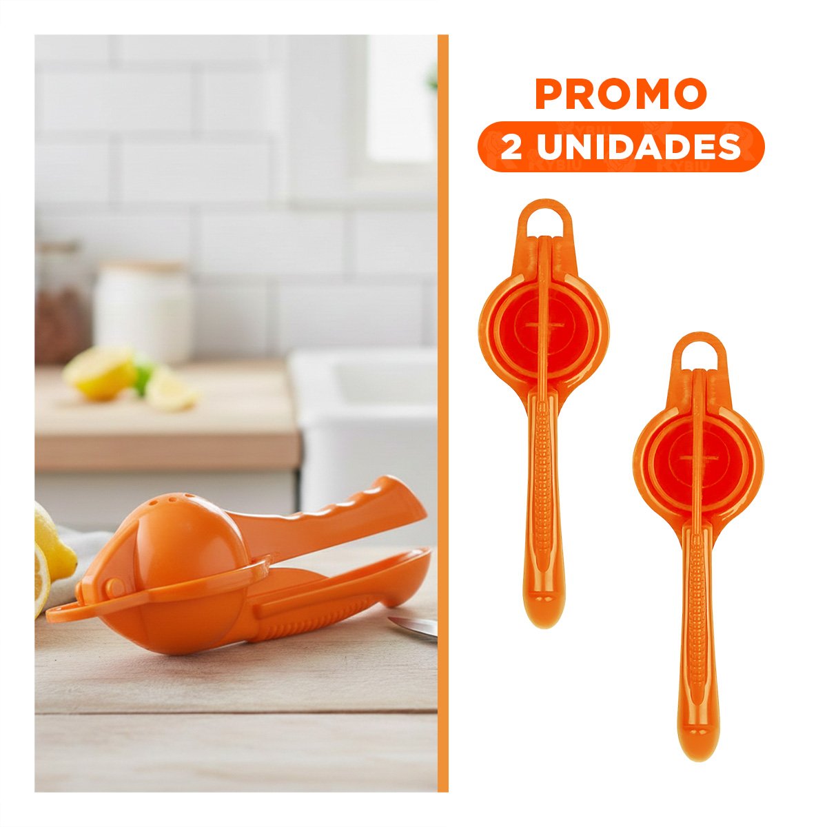 PACK2 TRITURADOR COMPACTO PLASTICO NARANJA FACIL DE LIMPIAR Y USAR HOGAR - 1