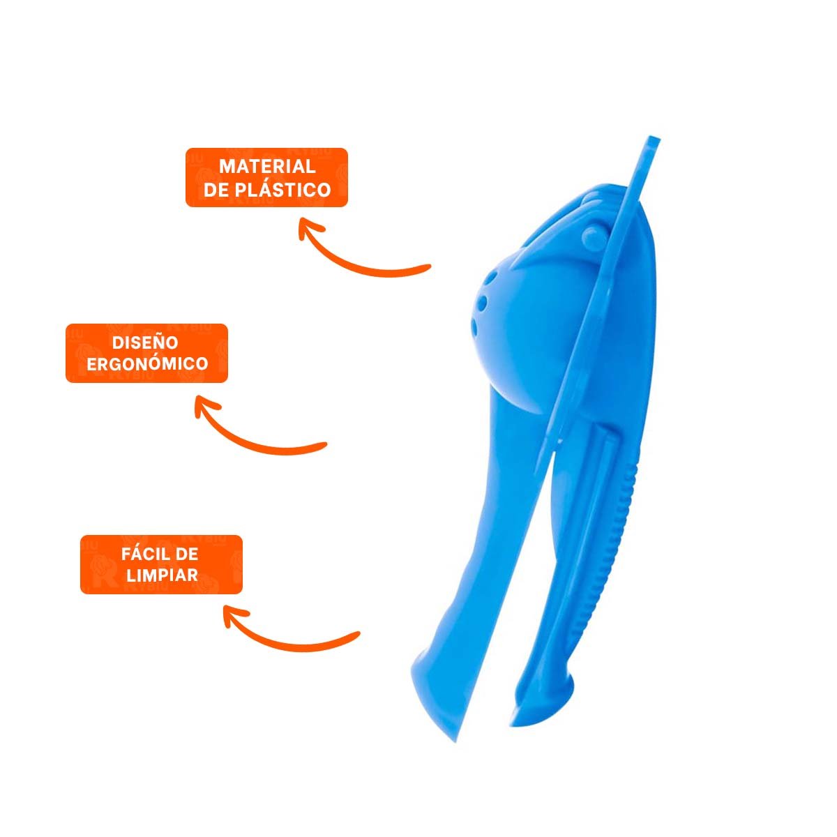 PRENSADOR DE LIMON PLASTICO CELESTE PARA COCINA HOGAR Y BEBIDAS FRESCAS - 3