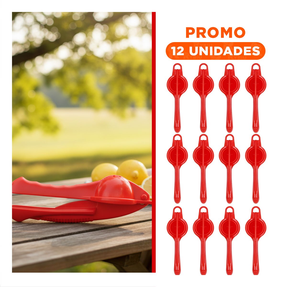 PACK12 TRITURADOR CASERO ROJO RESISTENTE PARA PREPARAR JUGOS NATURALES Y+REGALO STICKER - 1