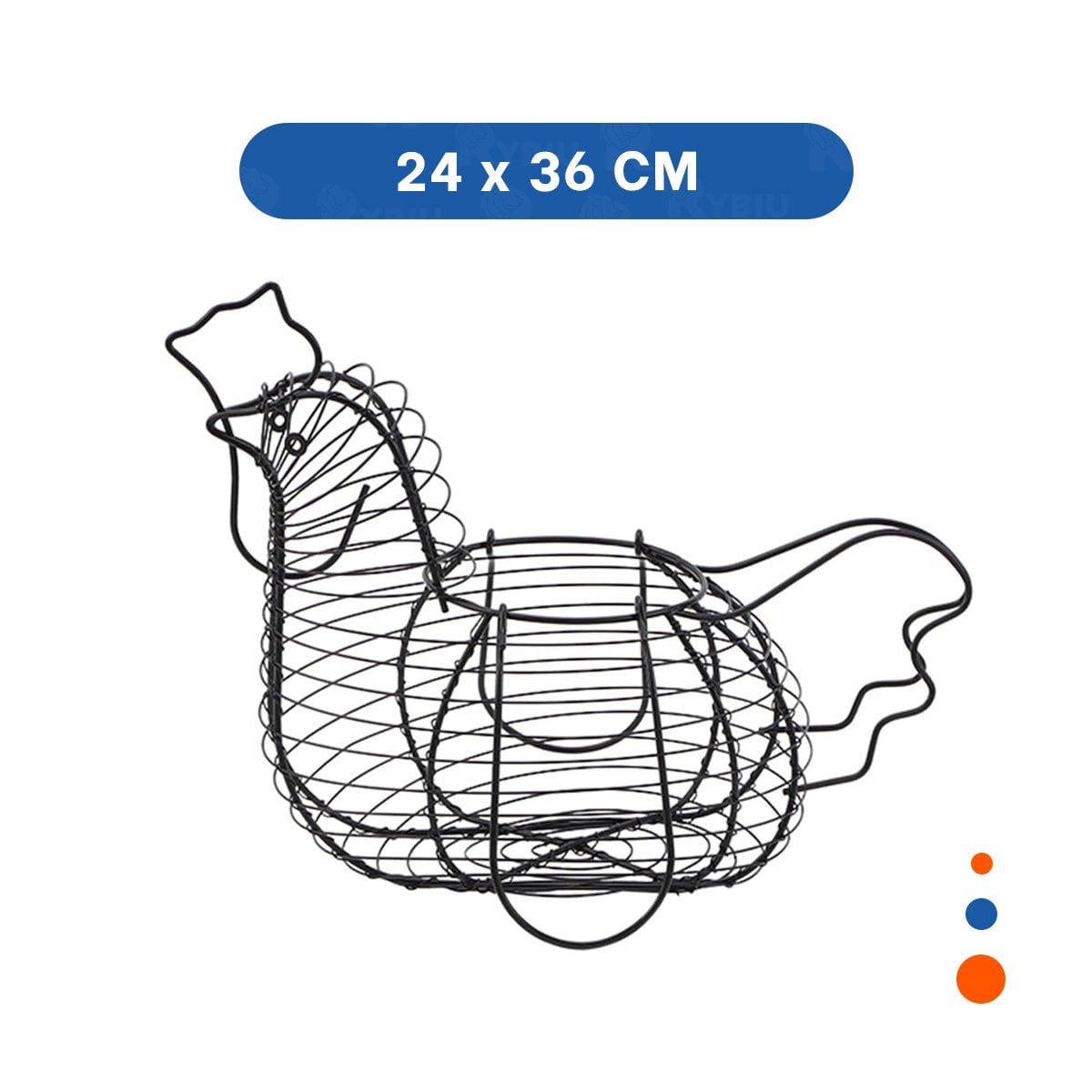 PACK4 BANDEJA PARA HUEVOS CON ASA NEGRO CON DISEÑO GALLINA PARA HOGAR Y+PAPEL REGALO - 4