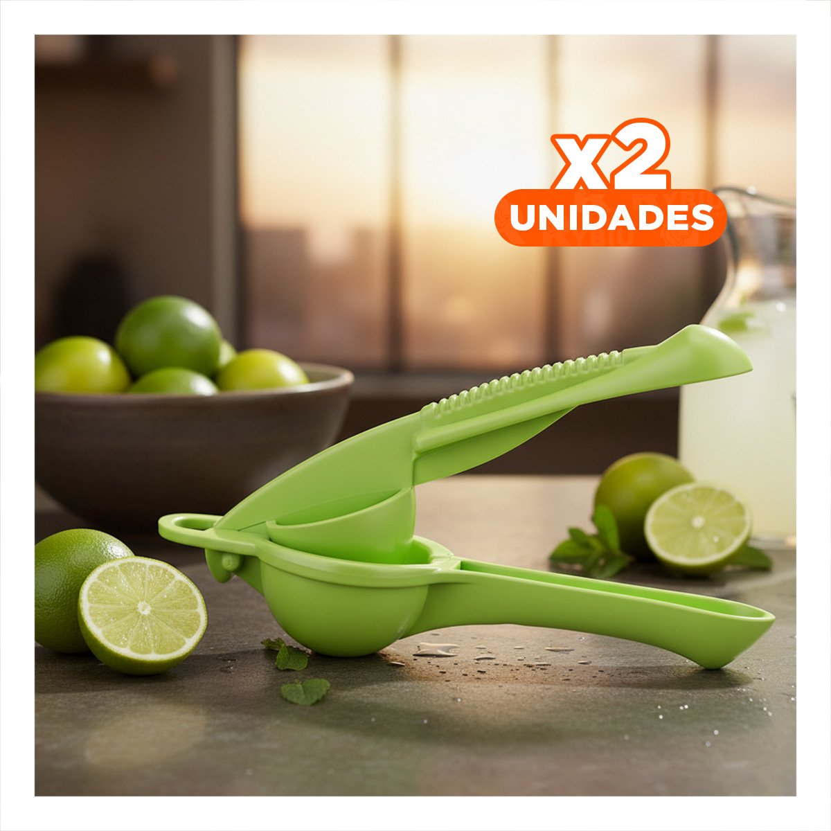 PACK2 LICUA CASERO PLASTICO VERDE LIMON PARA HOGAR Y+REGALO STICKER - 1