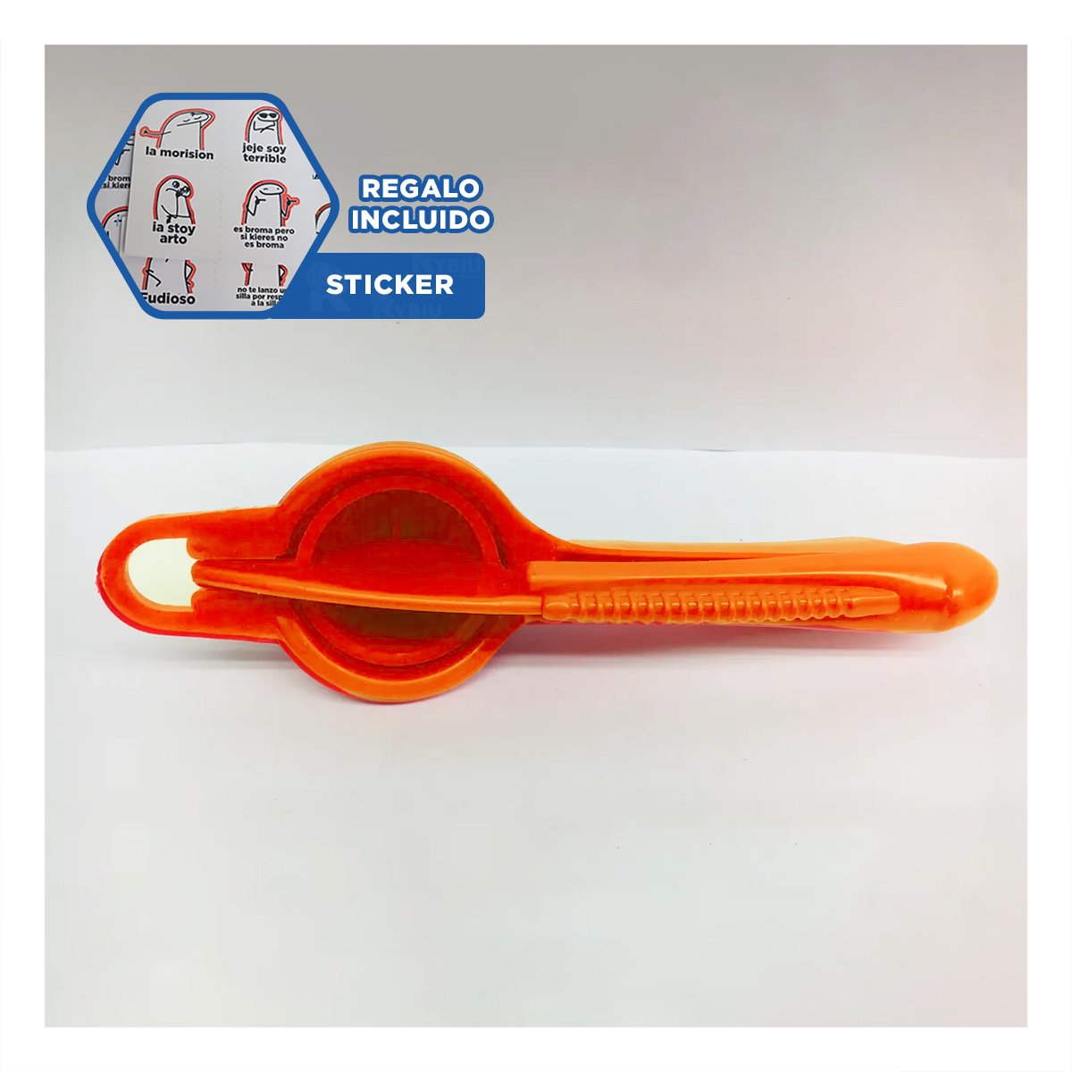 APRETA DE COCINA PLASTICO NARANJA RESISTENTE Y FACIL DE LIMPIAR EN HOGAR Y+REGALO STICKER - 1