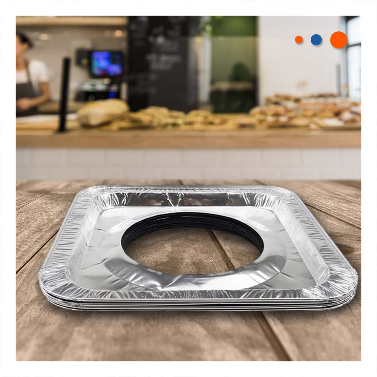 PACK6 CAPA CUADRADA ALUMINIO HORNILLA 5PZS PLATEADO FACILITA LIMPIEZA - 5