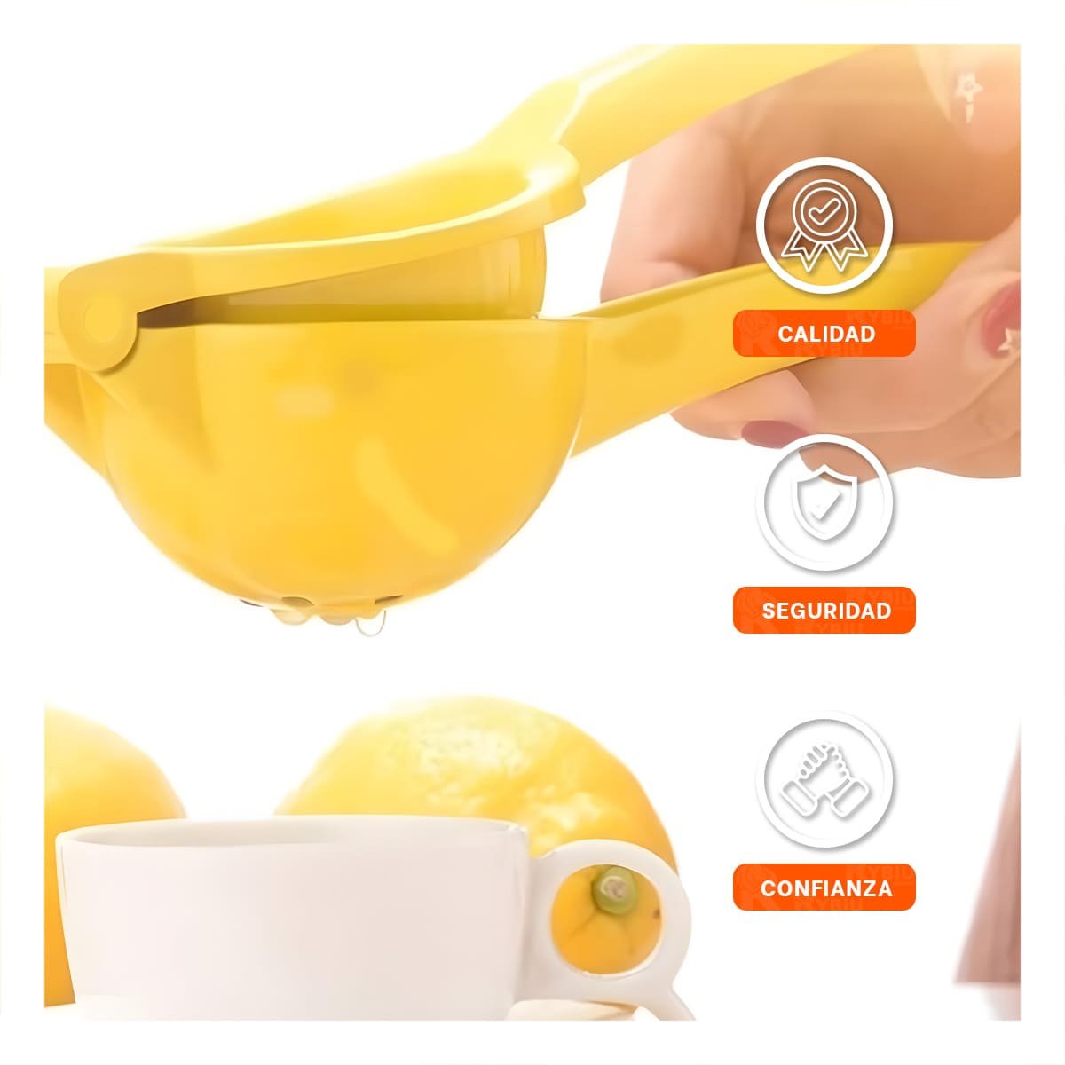 TRITURADOR DE JUGOS PLASTICO AMARILLO PARA COCINA HOGAR Y BEBIDAS - 3