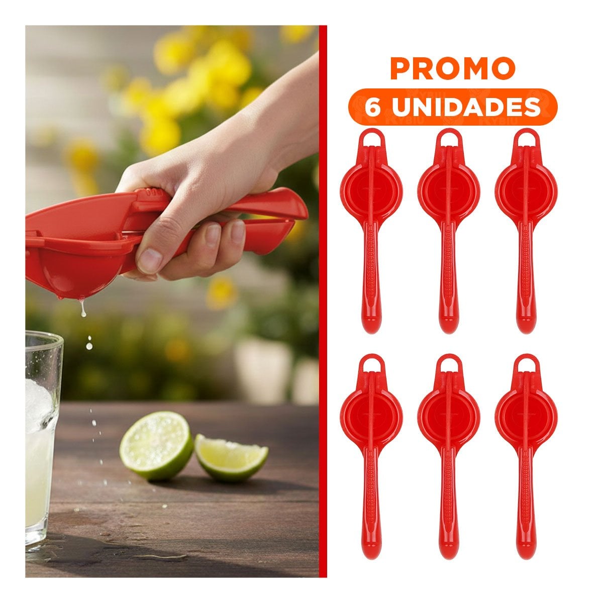 PACK6 EXTRACTOR CASERO ROJO PRACTICO PARA COCINA HOGAR Y MAS - 1