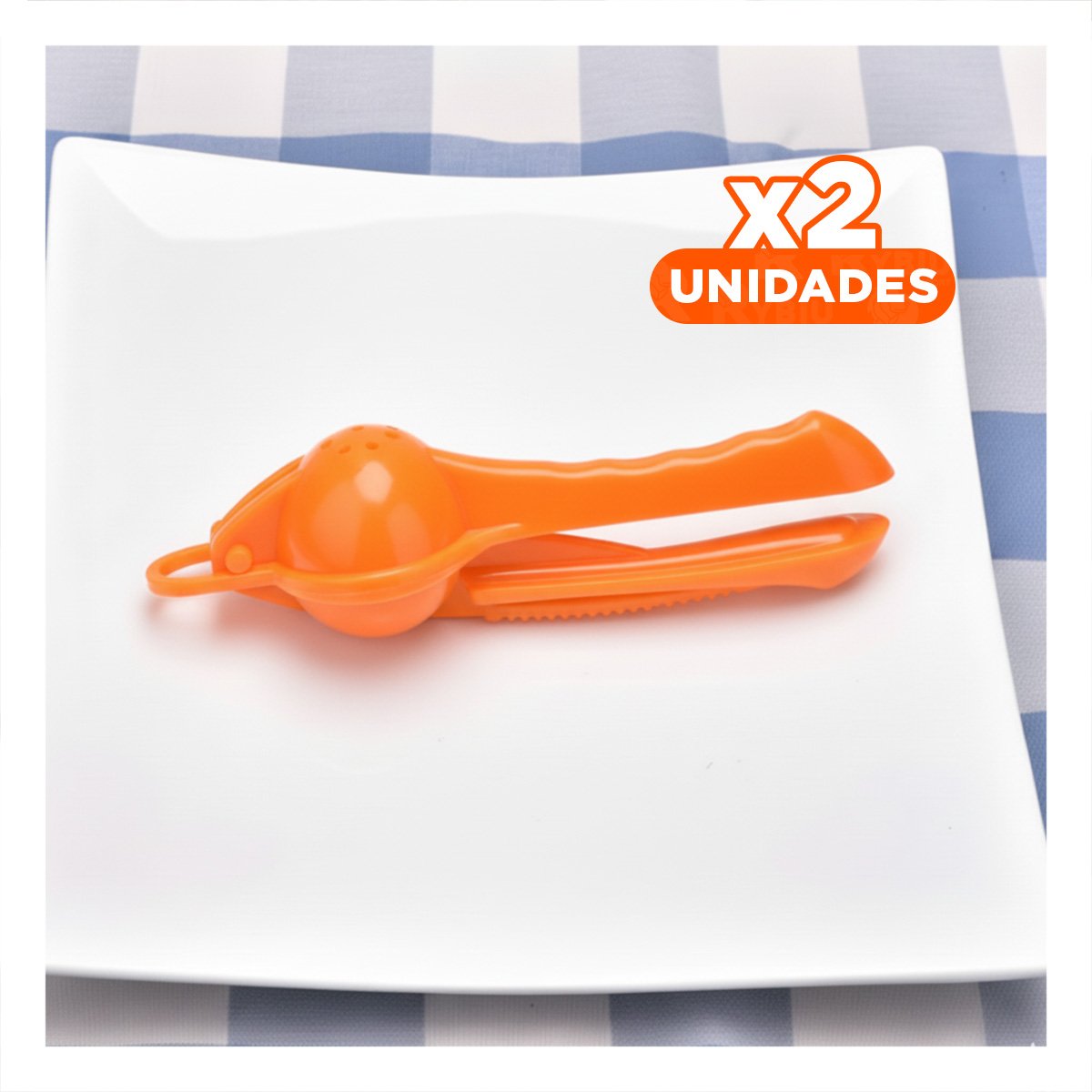 PACK2 APRETA COMPACTO PLASTICO NARANJA PARA PREPARAR JUGOS EN CASA Y+REGALO STICKER - 1