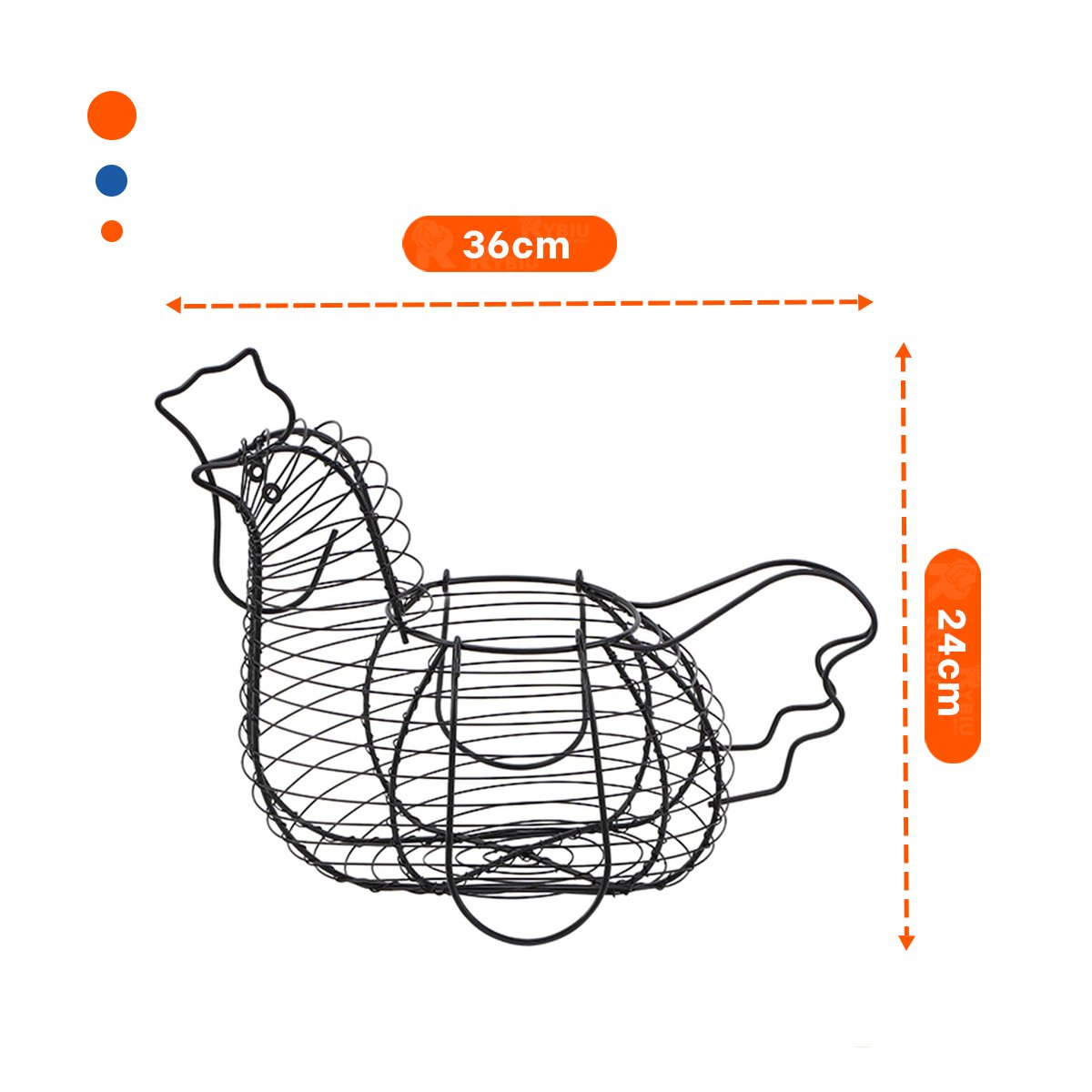 PACK2 RECIPIENTE PARA HUEVOS CON ASA NEGRO CON DISEÑO DE GALLINA COCINA Y+PAPEL REGALO - 4