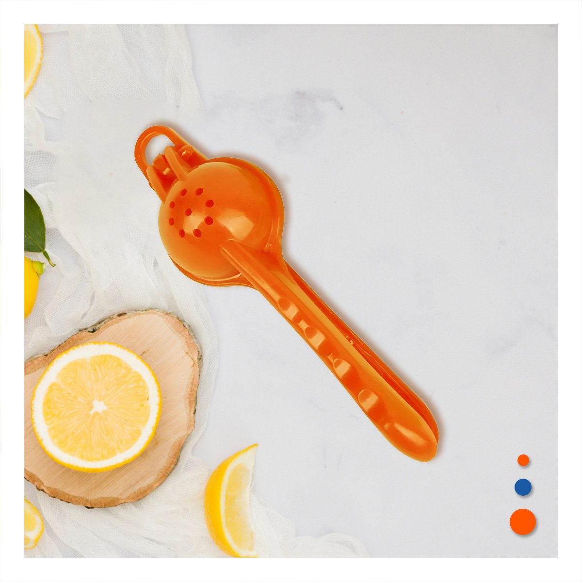 MOLINO DE COCINA PLASTICO NARANJA PARA PREPARAR JUGOS CASEROS FACIL Y+PAPEL REGALO - 5