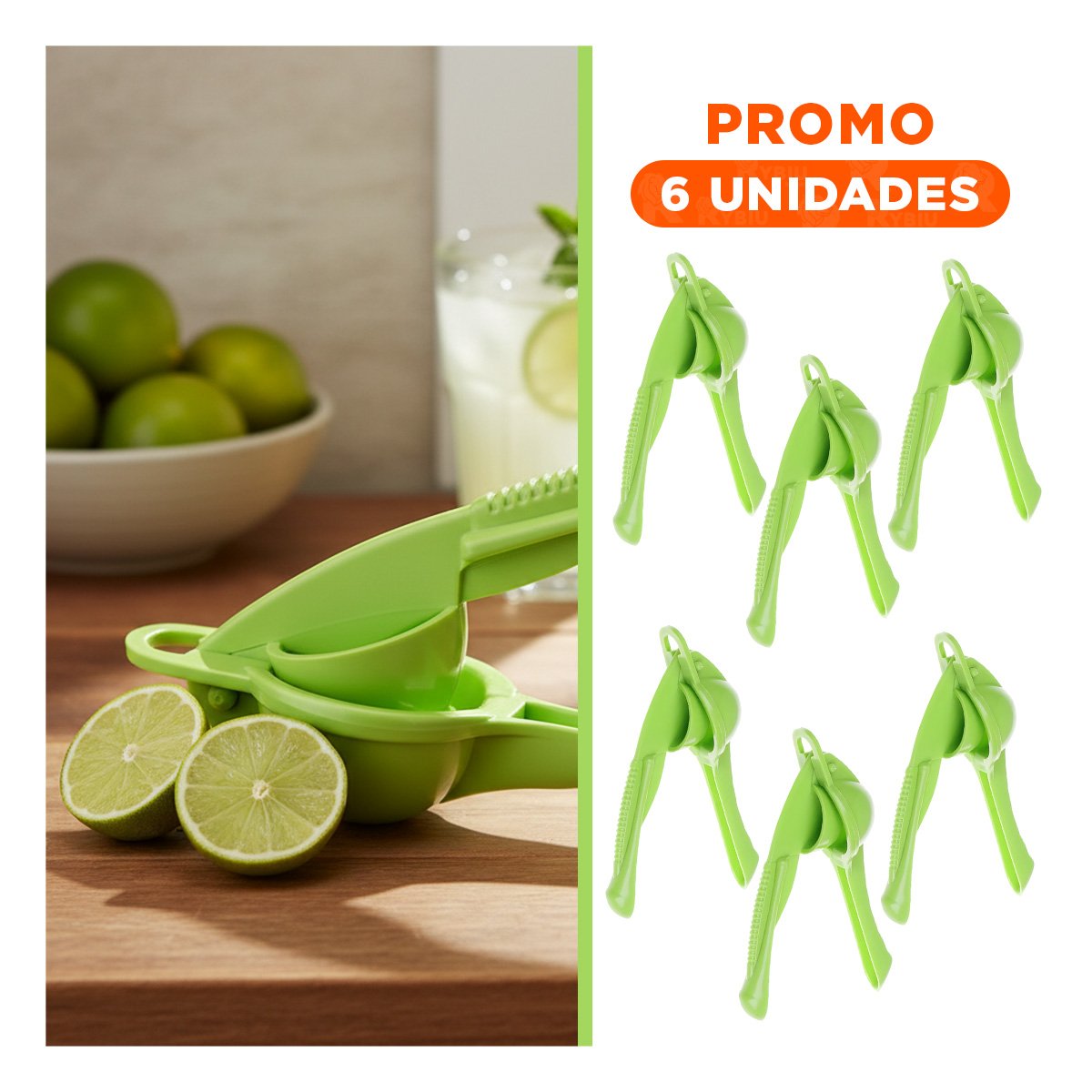 PACK6 PRENSADOR VERDE PLASTICO PORTATIL FACIL DE USAR - 1