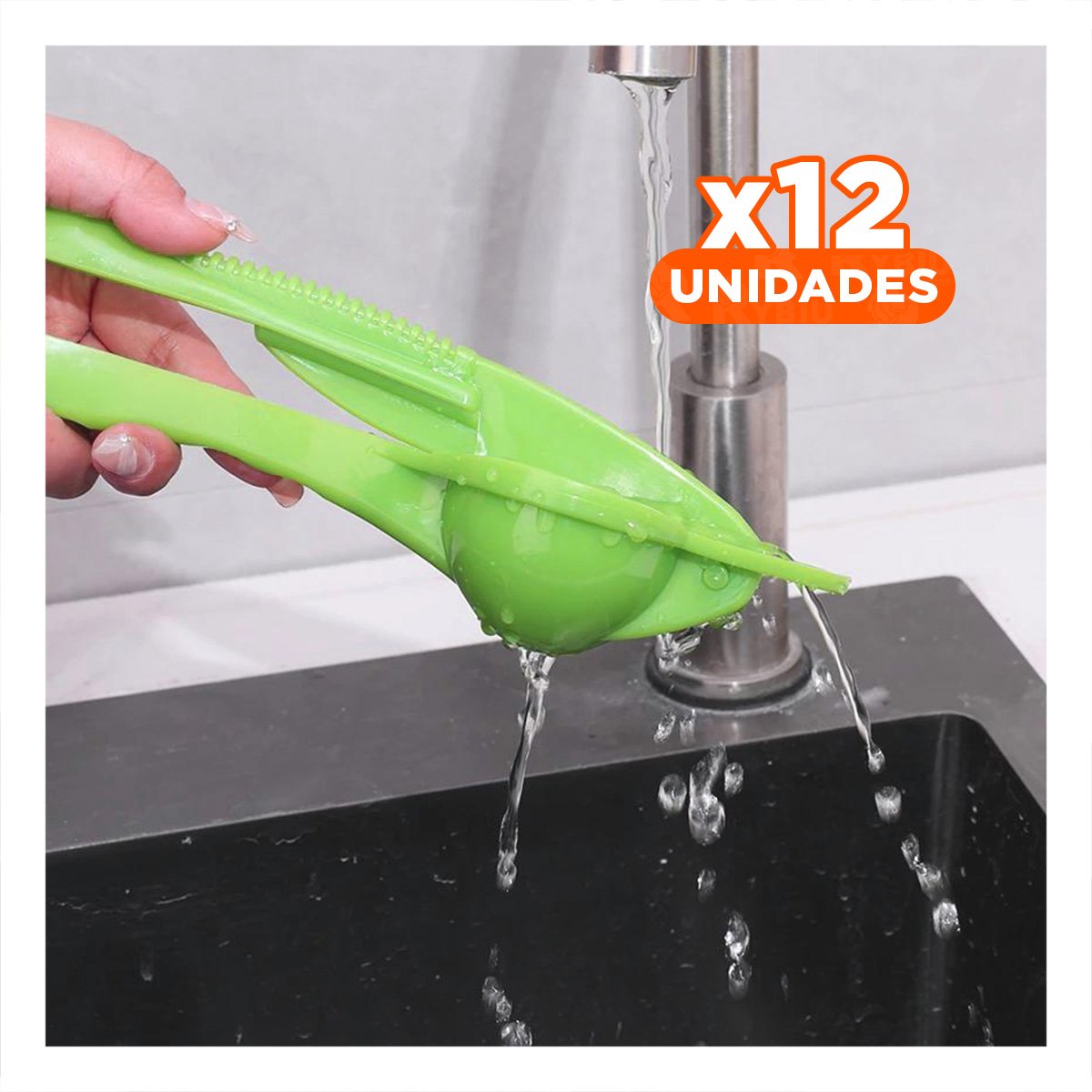 PACK12 TRITURADOR NARANJA PLASTICO VERDE LIMON LIGERO Y PRACTICO - 1