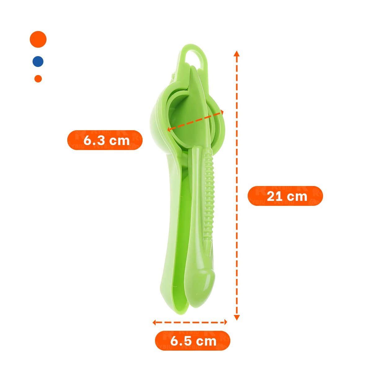 PACK12 TRITURADOR NARANJA PLASTICO VERDE LIMON LIGERO Y PRACTICO - 4