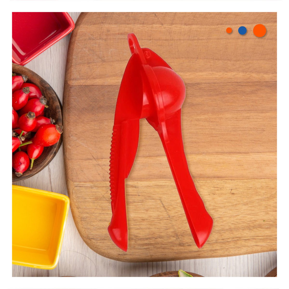 PACK6 TRITURADOR DE LIMONES ROJO FACIL DE LIMPIAR Y PREPARAR JUGOS Y+REGALO STICKER - 5