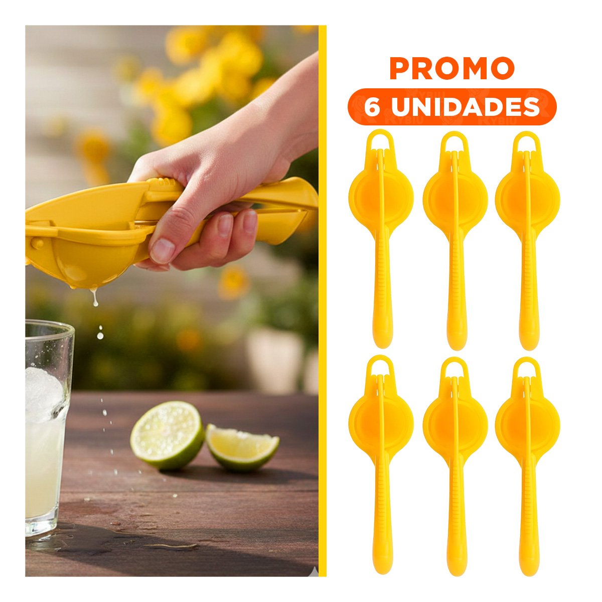 PACK6 EXTRACTOR DE HOGAR PLASTICO AMARILLO COMPACTO Y DURABLE PARA CASA - 1