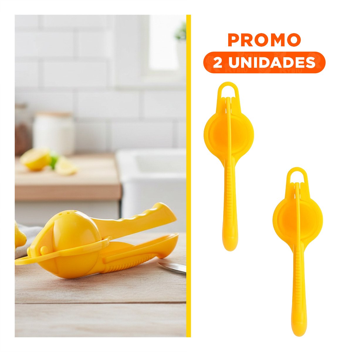 PACK2 TRITURADOR DE COCINA PLASTICO AMARILLO PARA BEBIDAS CASERAS Y HOGAR - 1