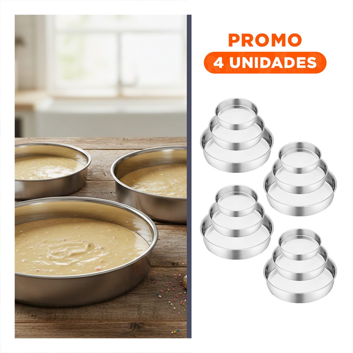 PACK4 PACK METALICO REDONDO PARA SERVICIO EN HOGAR Y+REGALO STICKER - 1