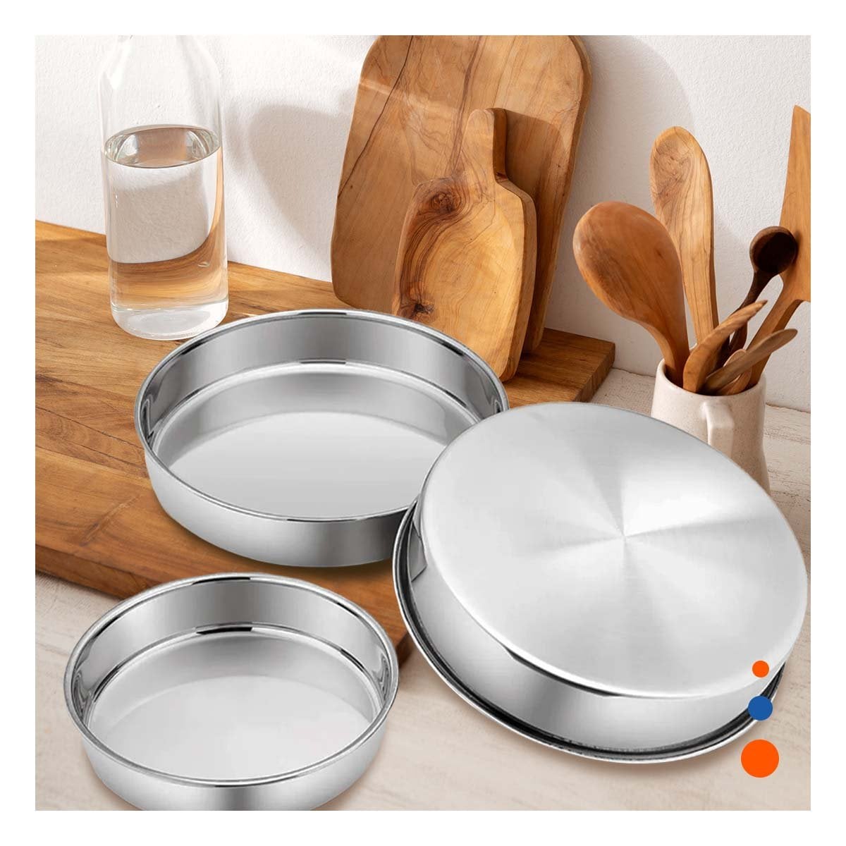 PACK4 SERIE METALICA REDONDA PARA EVENTOS EN CASA Y+PAPEL REGALO - 2