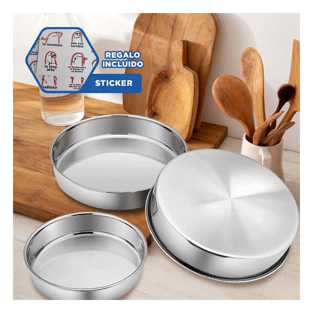 PIEZAS REDONDAS PARA SERVICIO EN SET PARA COCINA Y COMEDOR Y+REGALO STICKER - 1