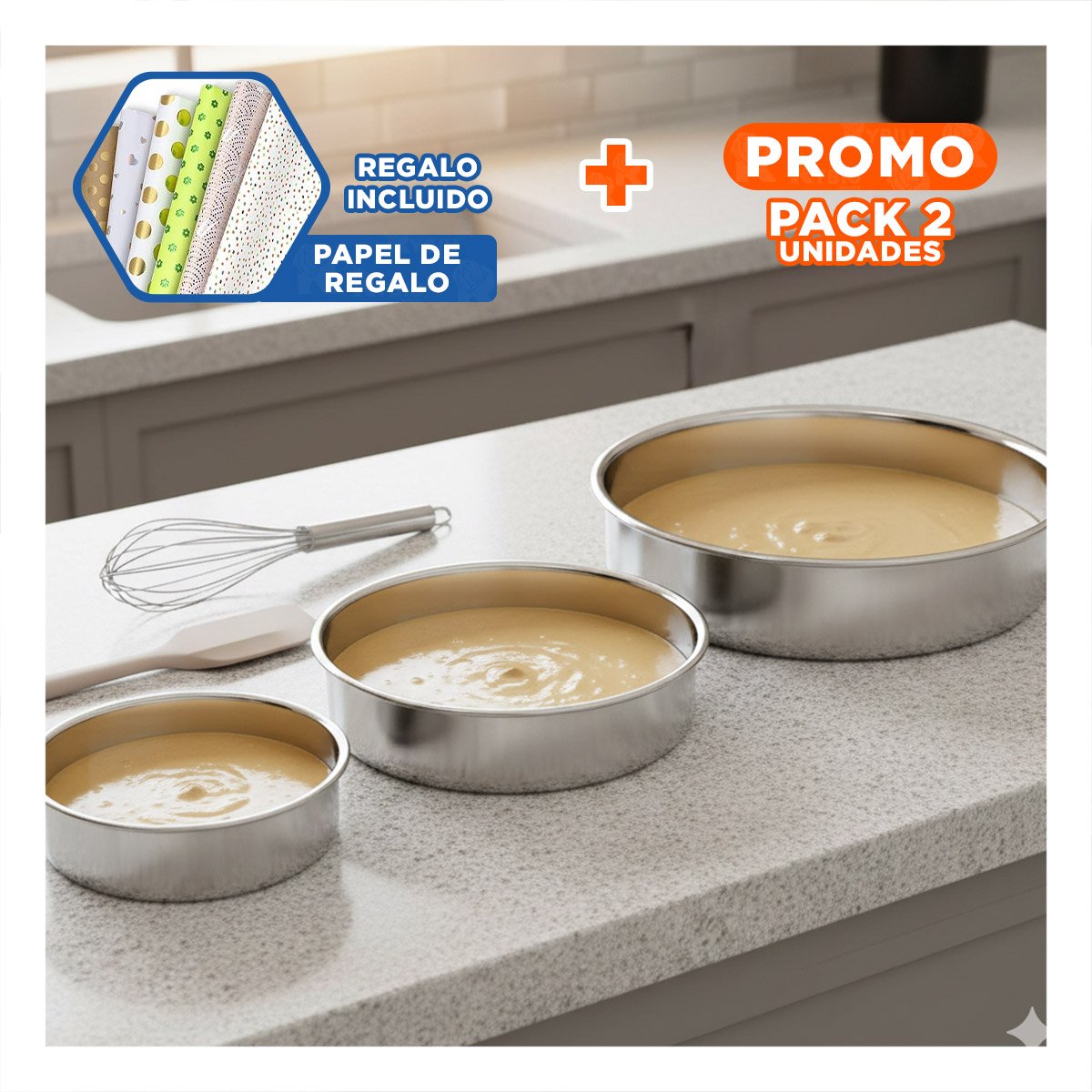 PACK2 LINEA METALICA REDONDA PARA SERVICIO EN REUNIONES Y+PAPEL REGALO - 1