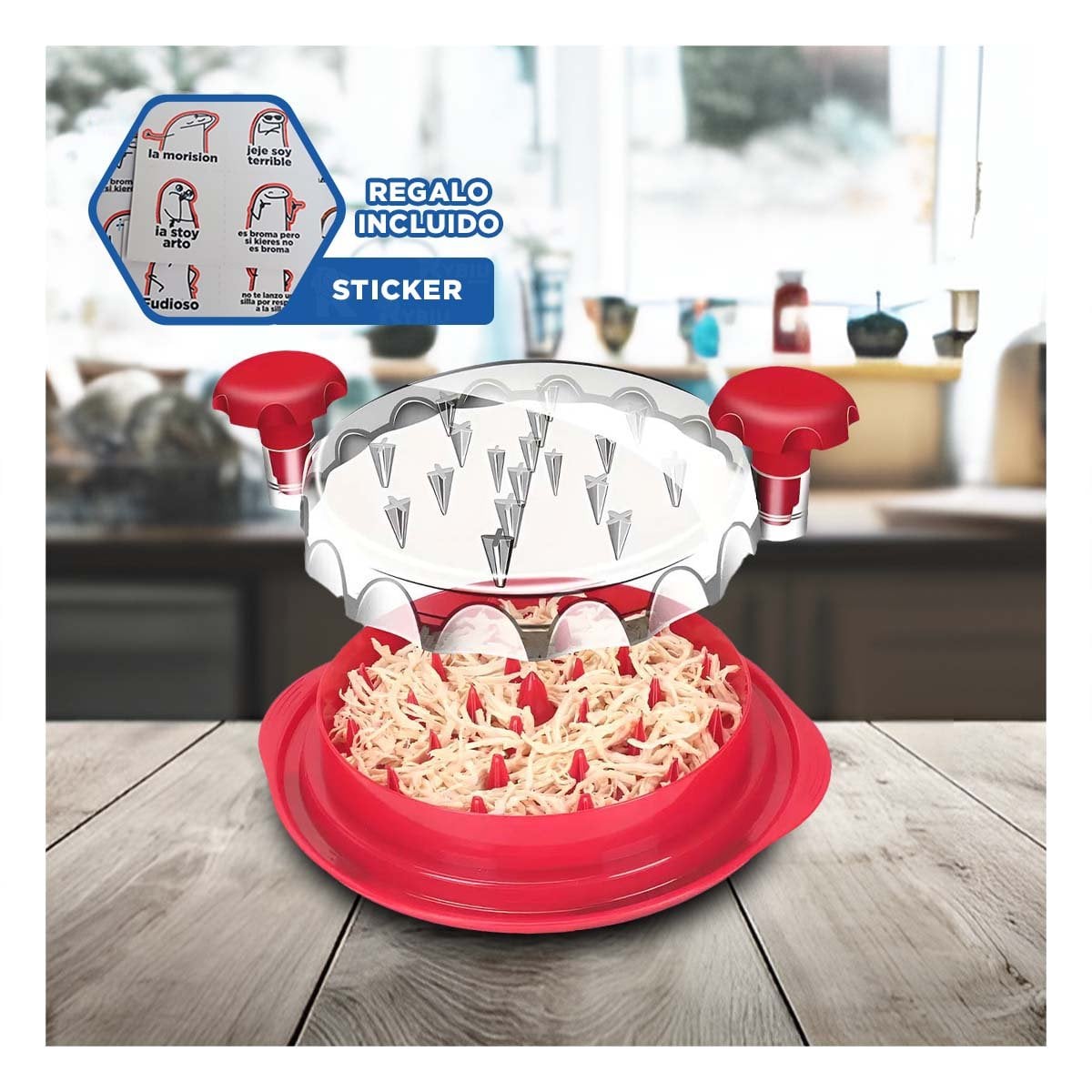 ACCESORIO DE COCINA PARA TRITURAR POLLO COCIDO FACIL EN CASA Y+REGALO STICKER - 1