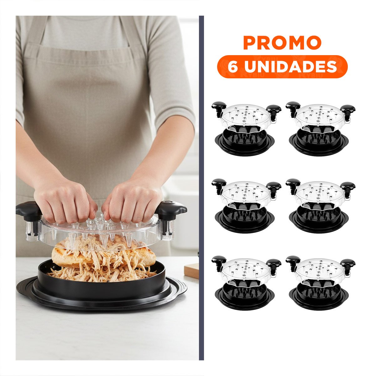 PACK6 EXTRACTOR MANUAL PRACTICO PARA POLLO DESMENUZADO EN REUNIONES - 1