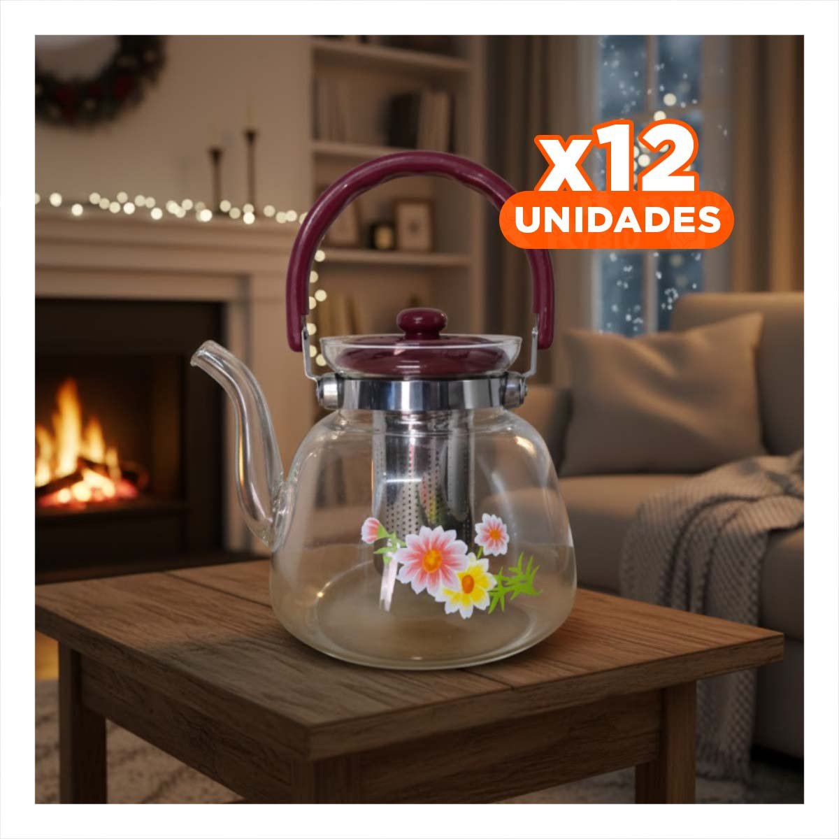PACK12 SOLUCION PARA BEBIDAS 1600ML TRANSPARENTE GUINDA ELEGANTE - 1