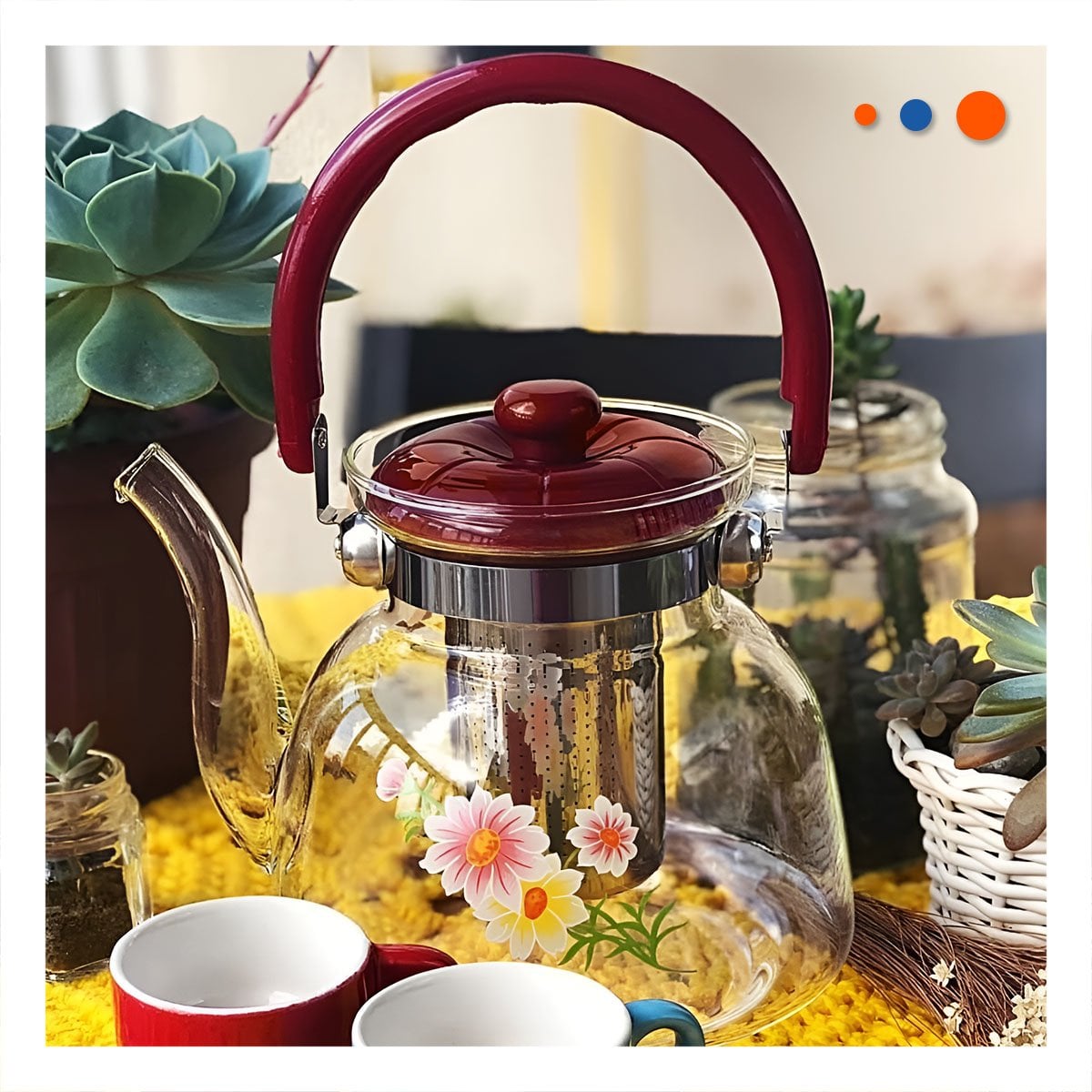 DISPENSADOR PARA TE Y CAFE 1600ML TRANSPARENTE GUINDA HOGAR - 2
