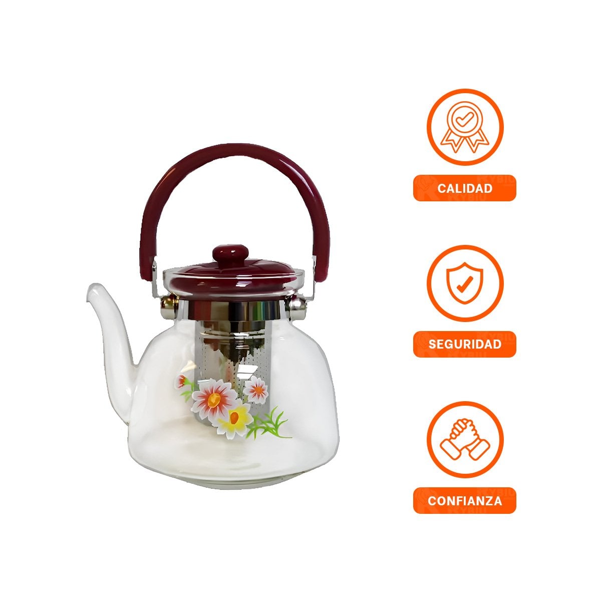 DISPENSADOR PARA TE Y CAFE 1600ML TRANSPARENTE GUINDA HOGAR - 3