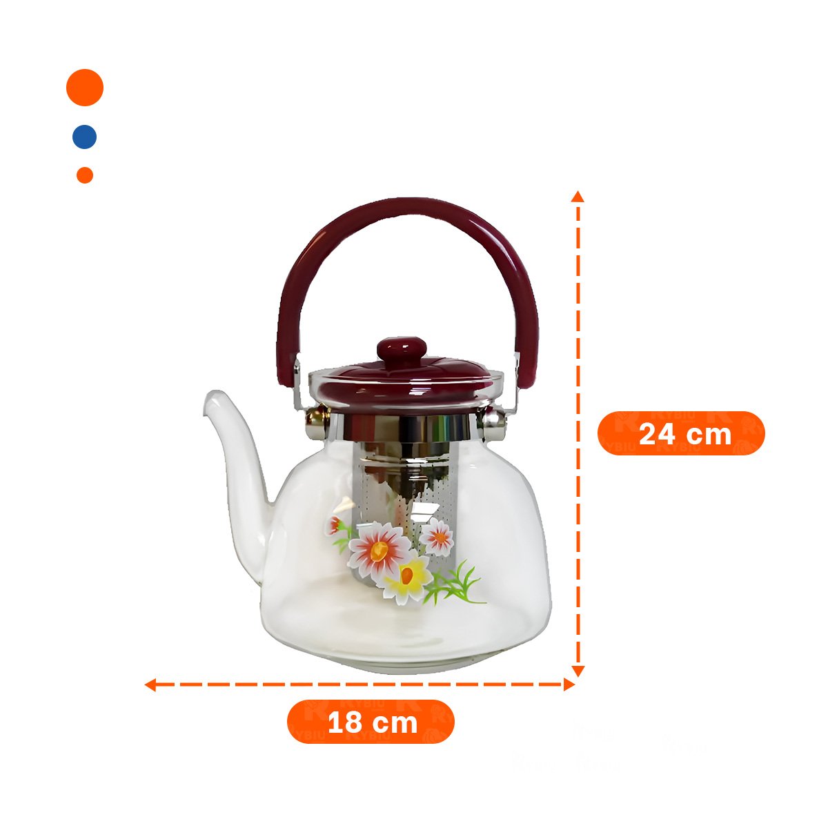 PACK6 ACCESORIO PARA BEBIDAS 1600ML TRANSPARENTE GUINDA MODERNO Y+PAPEL REGALO - 4