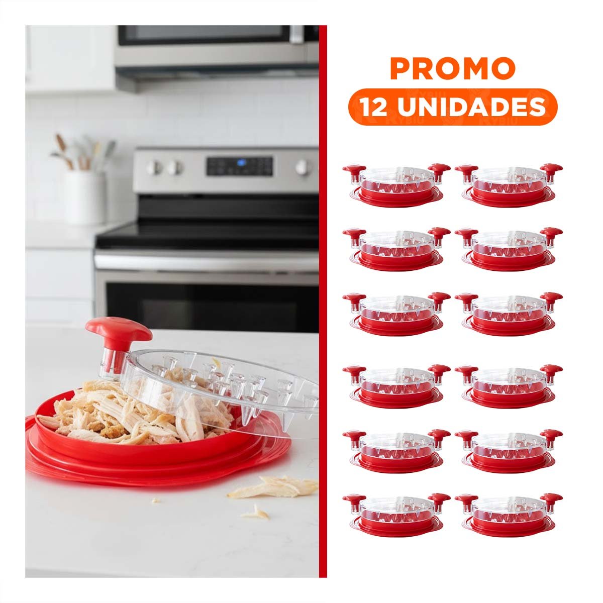 PACK12 RALLADOR MANUAL FUNCIONAL PARA CARNE COCIDA EN COCINA Y+REGALO STICKER - 1