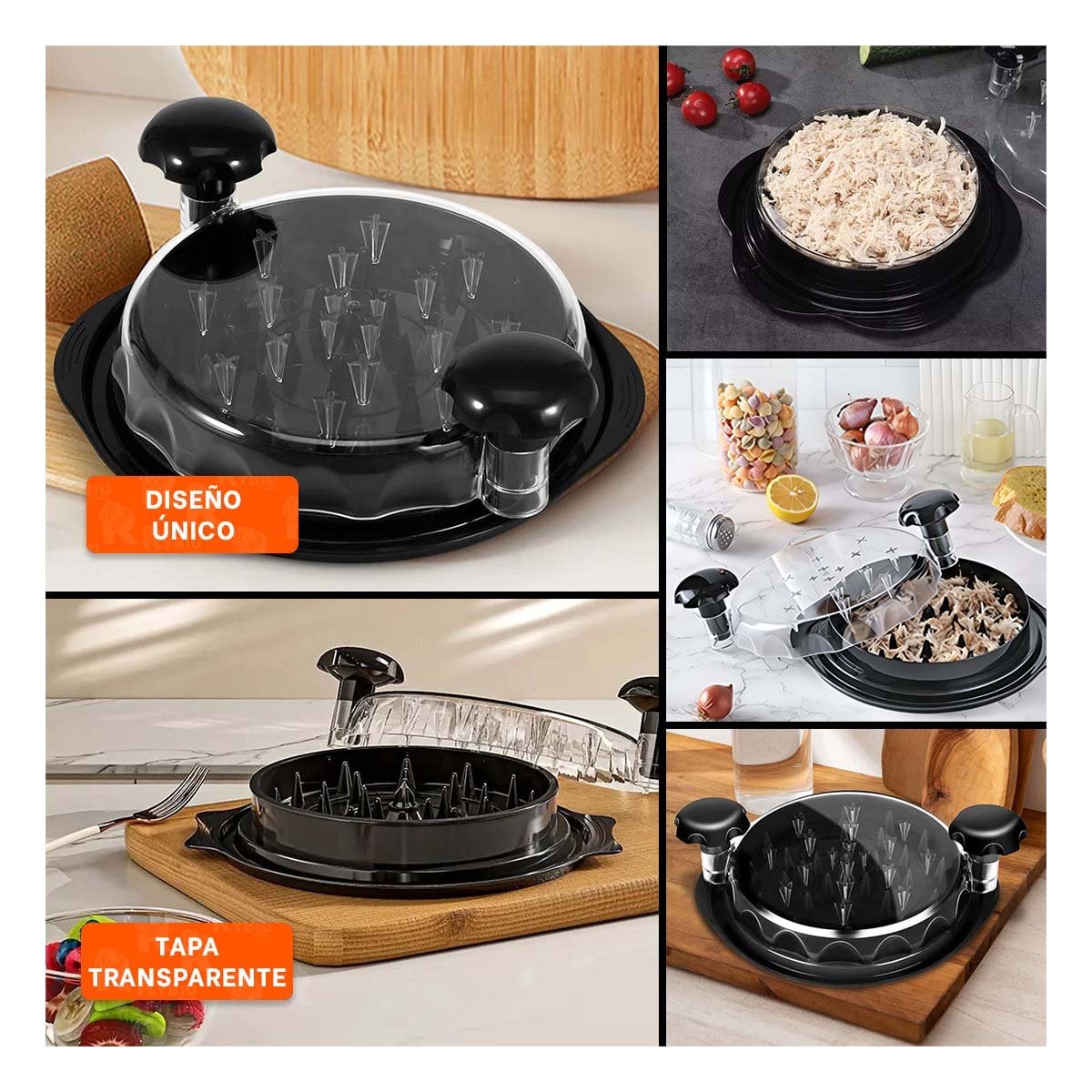 SISTEMA GIRATORIO PRACTICO PARA DESMENUZAR CARNE COCIDA EN COCINA Y+POST IT - 1
