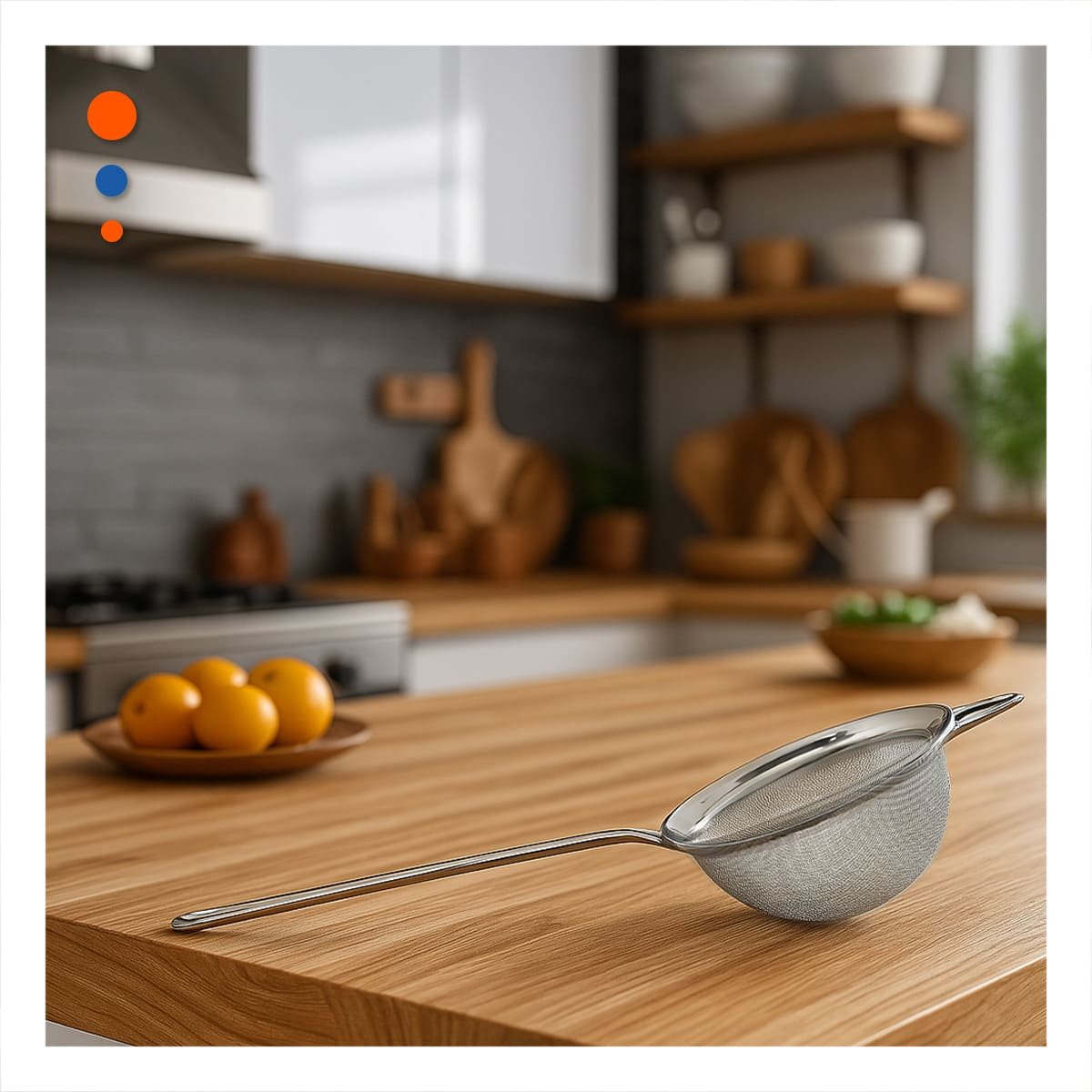 ESCURRIDOR DE COCINA CON MANGO LARGO ACERO INOXIDABLE PLATEADO Y+POST IT - 3