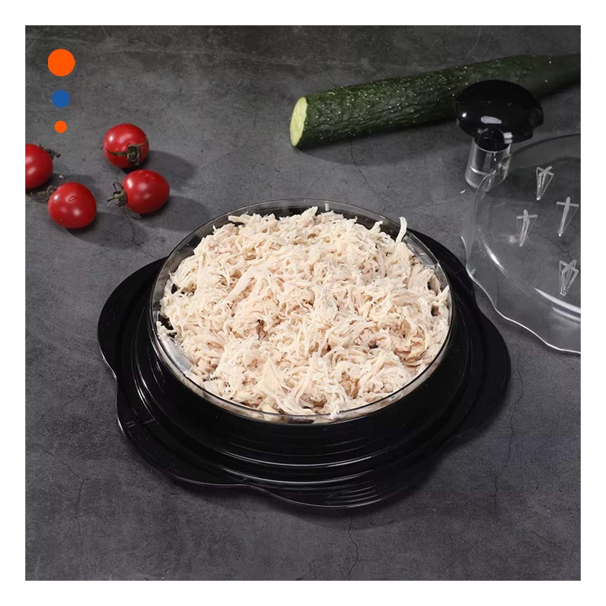 PACK4 PROCESADOR GIRATORIO FUNCIONAL PARA CARNE DE POLLO EN COCINA MODERNA Y+REGALO STICKER - 5