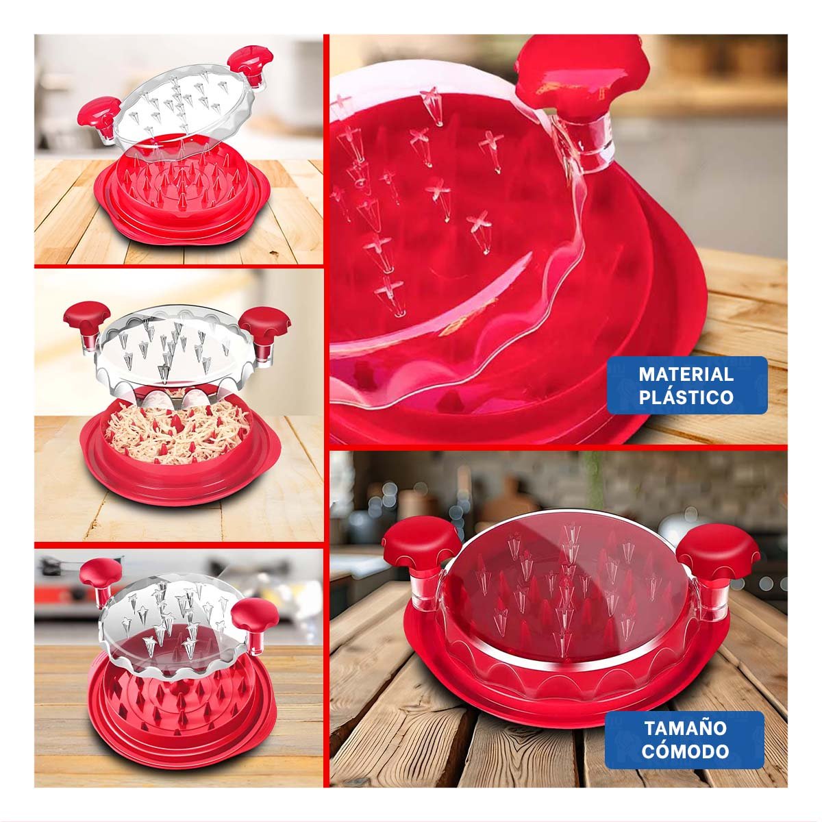 SISTEMA GIRATORIO PRACTICO PARA DESMENUZAR CARNE EN COCINA Y+POST IT - 1