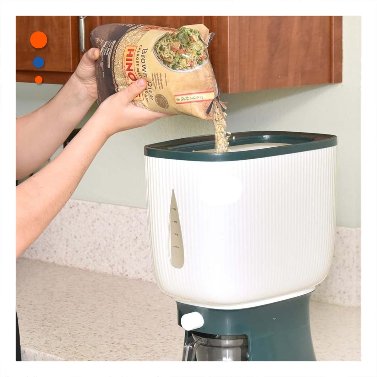 CONTENEDOR DE CEREALES CON SALIDA CONTROLADA PARA COCINA Y+REGALO STICKER - 2