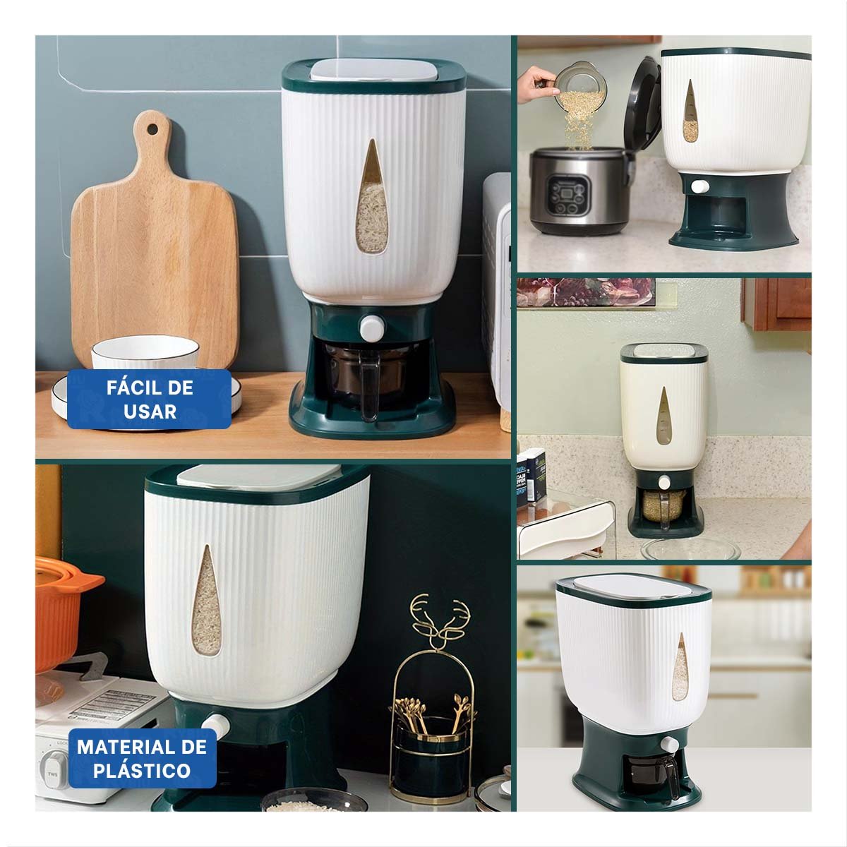 DEPOSITO DE GRANOS CON SISTEMA DISPENSADOR PARA COCINA FAMILIAR - 5