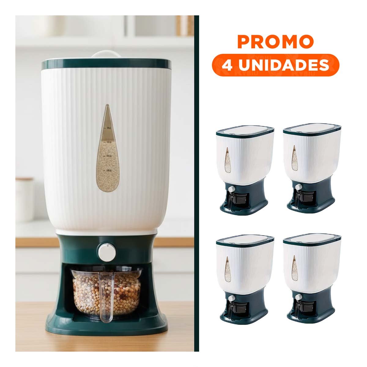 PACK4 ALMACENADOR MULTIFUNCIONAL PARA DESPENSA Y COCINA Y+REGALO STICKER - 1