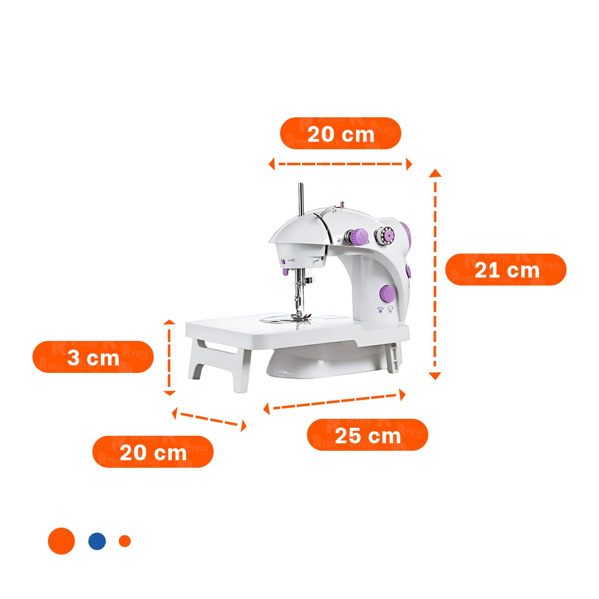 PACK2 MAQUINA DE COSER CON MESA PORTATIL Y DISEÑO BLANCO MORADO MODERNO Y+PAPEL REGALO - 4