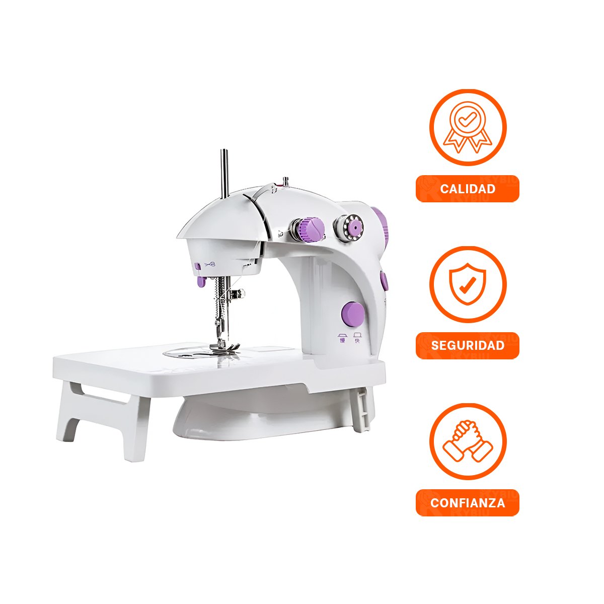 PACK6 COSEDORA DE COSER CON TOQUES MORADOS Y MESA PORTATIL BLANCO PRACTICO Y+REGALO STICKER - 2